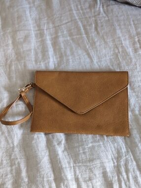 Miztique Camel/Tan Envelope Wristlet Clutch